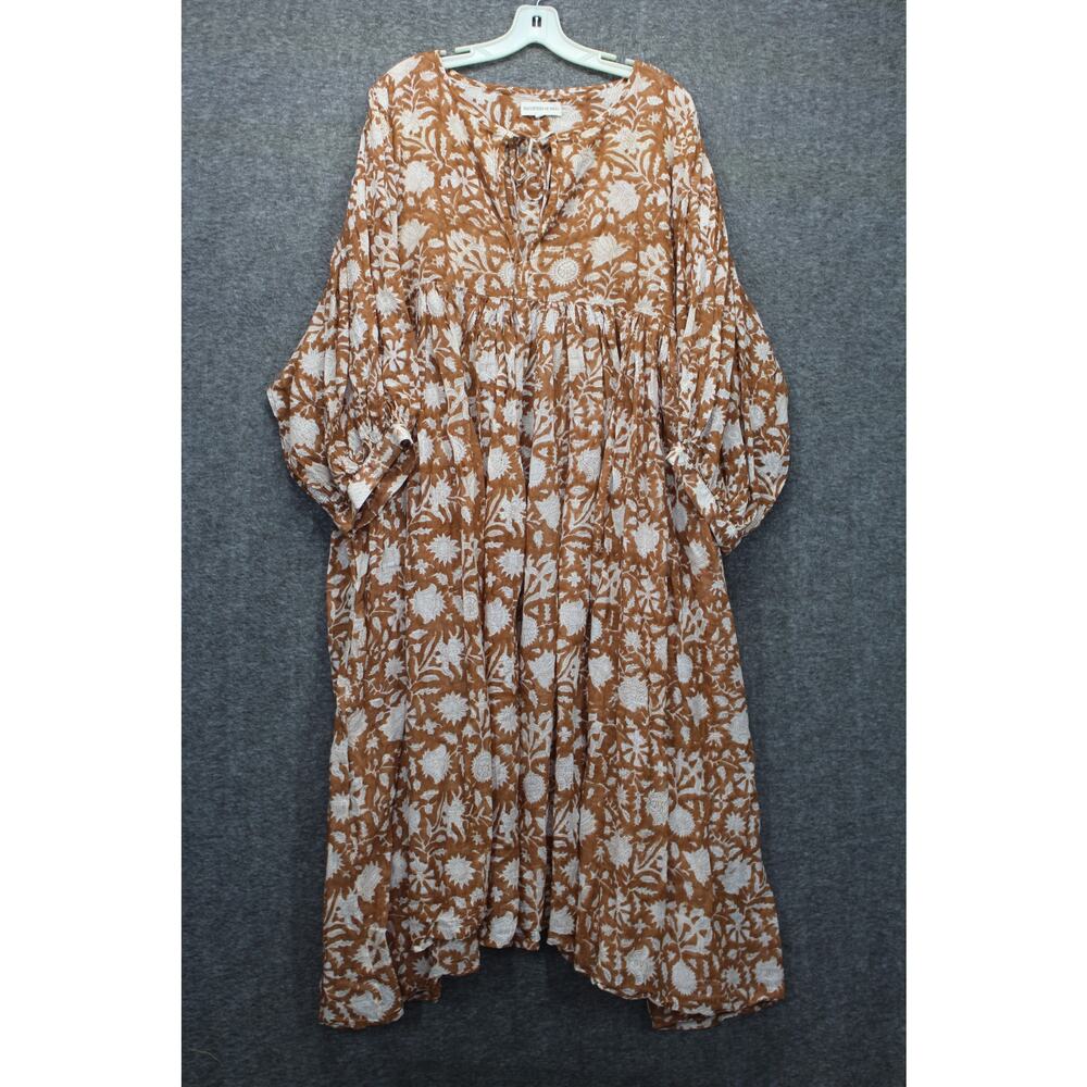 Daughters Of India Kyra Midi Dress In Caramel Size 3XL